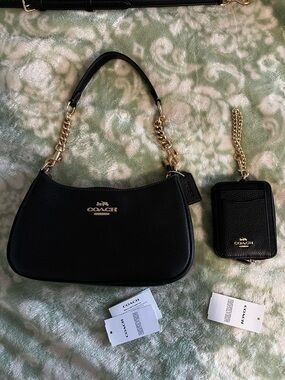 Coach Teri shoulder bag and zip card case bundle